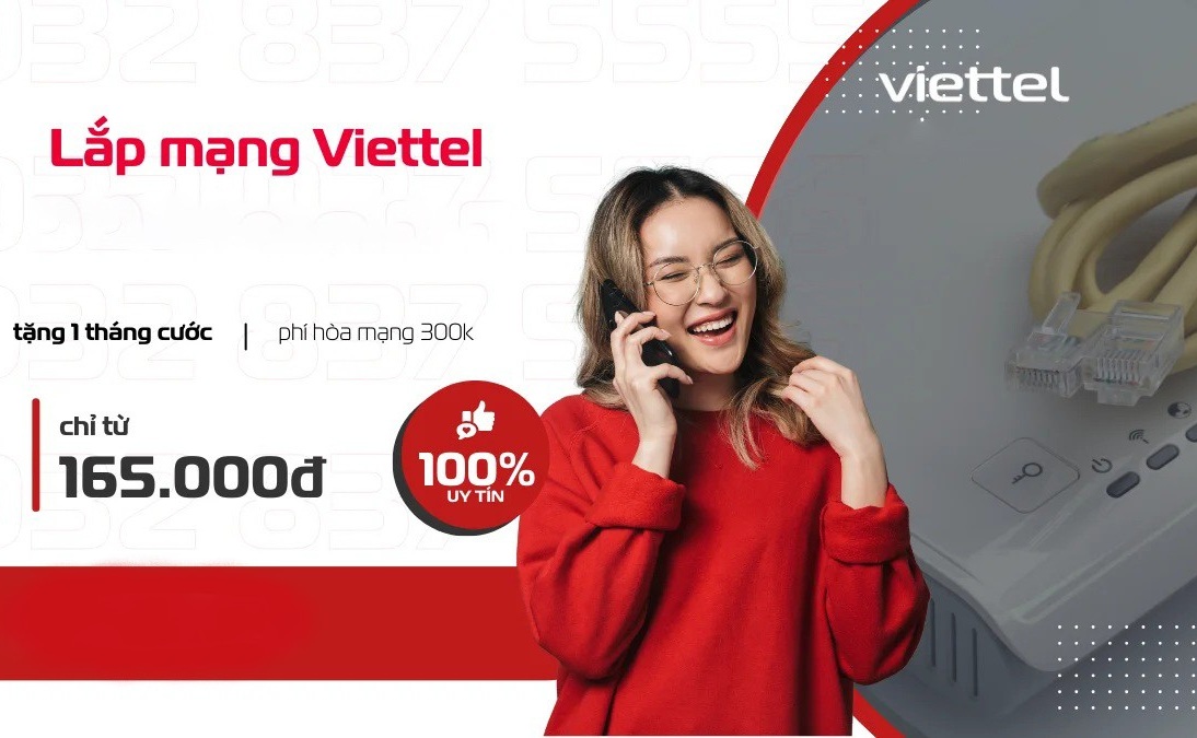 Lắp mạng Viettel Sông Cầu tại nhà tặng kèm Modem Wifi 02 tháng cước